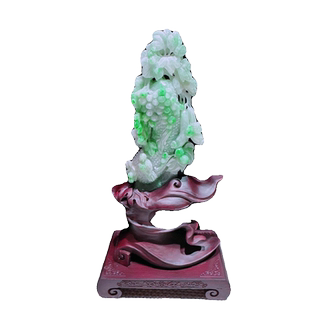 何周珠宝 缅甸天然A货玉石翡翠 精雕老坑飞黄腾达摆件