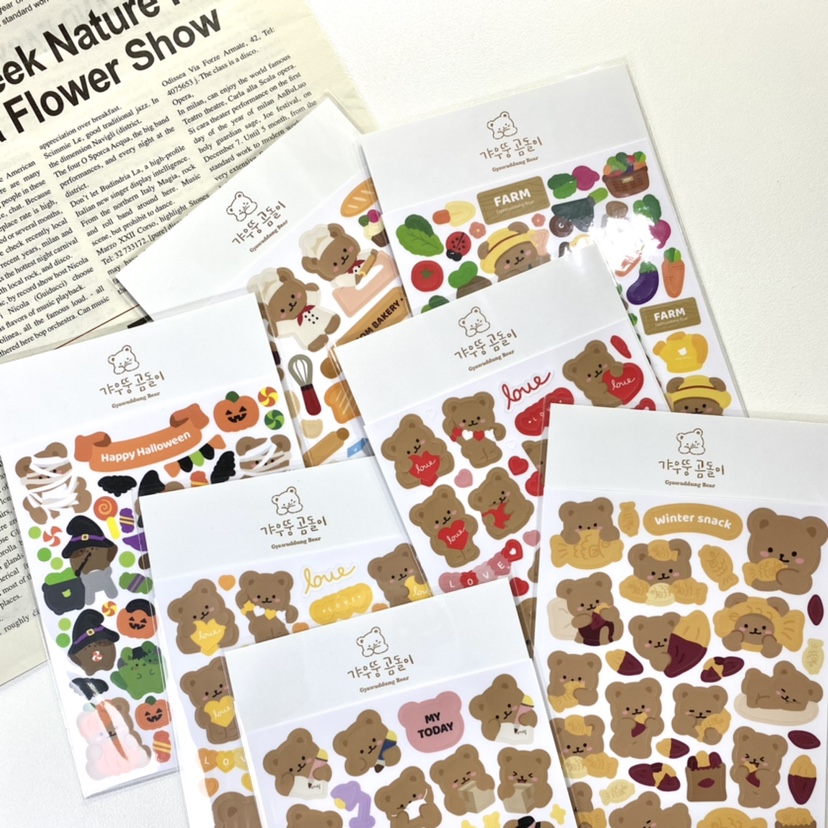 手账素材贴纸jjin小熊