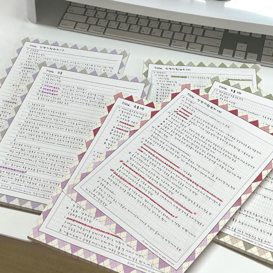 sulbbange10月渐变菱格纹拍纸本