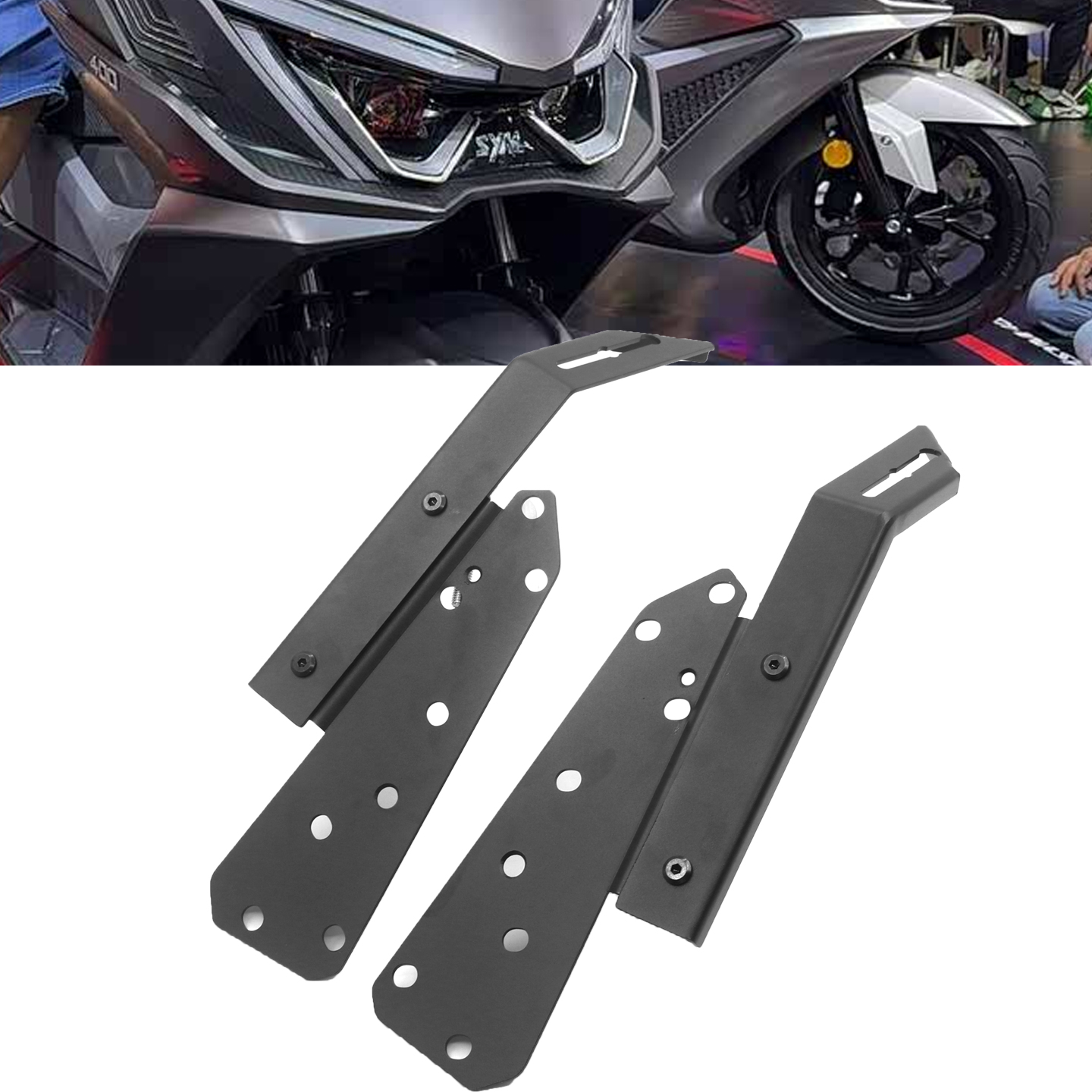 巡弋400脚踏辅助射灯支架不锈钢