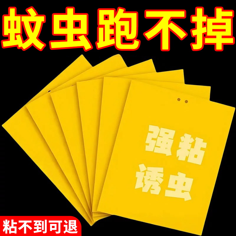 粘虫板黄板双面诱虫板贴纸灭小飞虫沾果蝇诱捕器果园蚊子苍蝇大棚