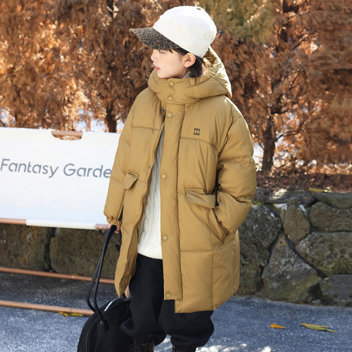 男童羽绒服中长款2025冬季新品加厚儿童羽绒服女童亲子装外套4973
