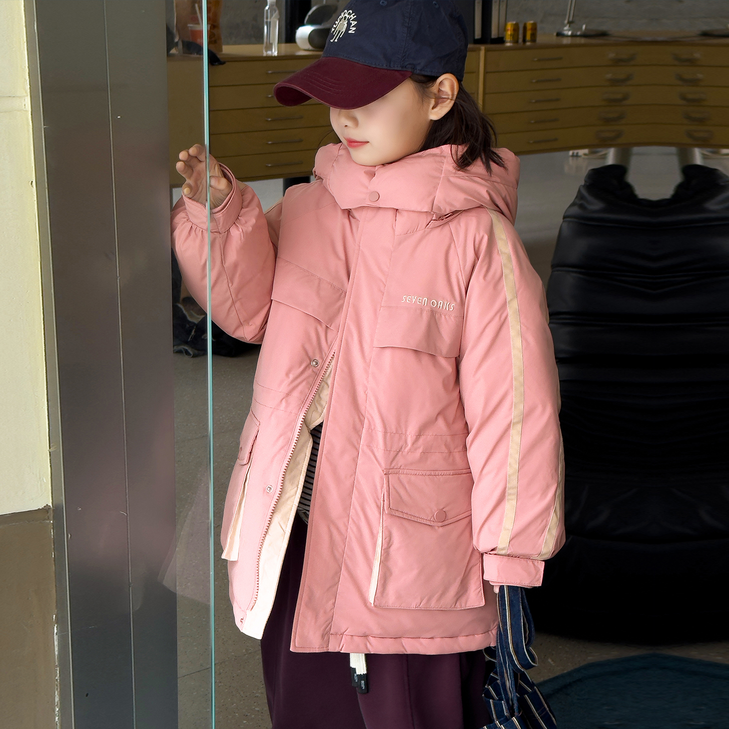 女童羽绒服中长款2025冬季新款加厚儿童羽绒服90绒中大童外套4081