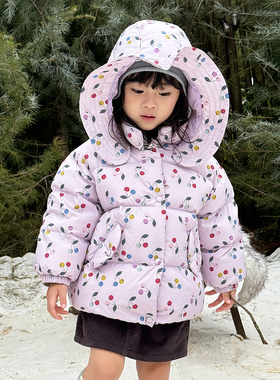 女童羽绒服冬季短款2025新款90绒保暖加厚宝宝中小童装外套C4109