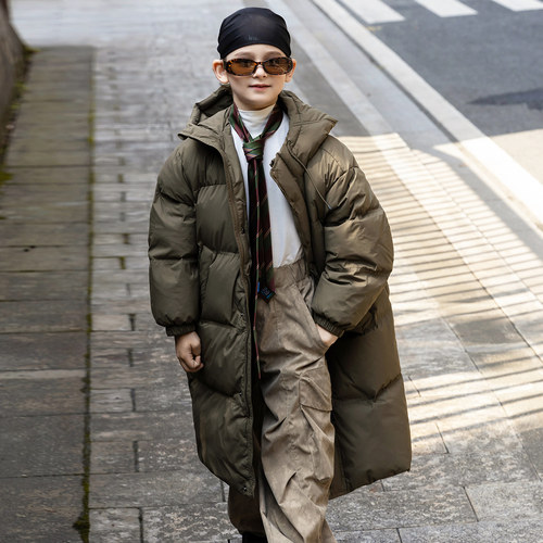 儿童羽绒服男童中长款2025冬季新款女童羽绒服中大童装亲子C4880