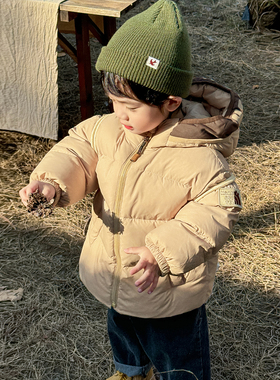 男宝宝羽绒服短款2025冬季新款中小童装羽绒服1-3-6-8岁90绒H4912