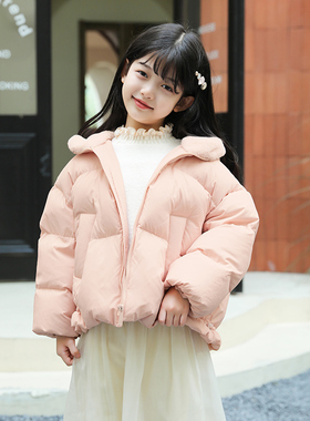 女童羽绒服短款90绒2024冬季新款儿童羽绒服中大童保暖外套23170