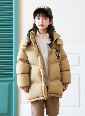 女童羽绒服中长款加厚2024冬季新款亲子装儿童羽绒服母女装23177