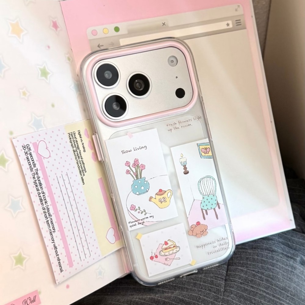 ins拼贴家具花瓶适用苹果17pm 手机壳iphone16透明软套14少女心15promax软套13高颜值14闺蜜款16