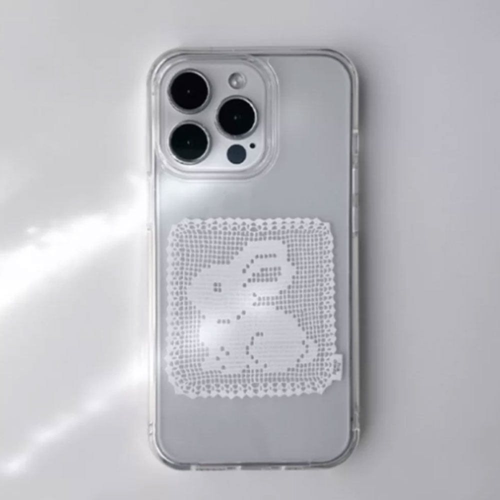韩系气质蕾丝小兔适用17promax苹果16手机壳iPhone15透明小众14防摔13pro硅胶11保护套12软壳