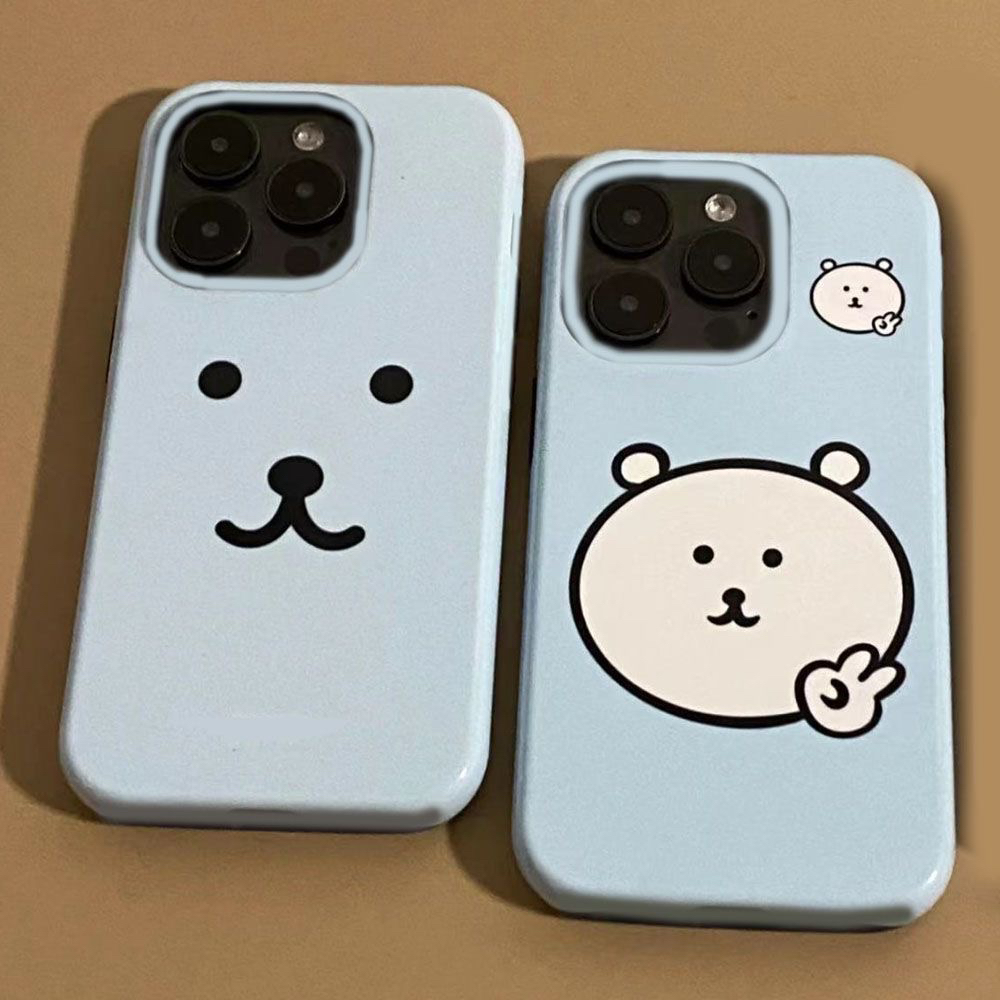 卡通ins蓝自嘲熊16promax适用13苹果12可爱14手机壳15女iPhone11日韩15pro新款保护套12pro男女