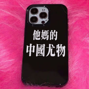 恶搞中国尤物文字iPhone15潮酷14适用11苹果12手机壳13小众XS潮8plus全包15promax硅胶软壳xr保护套