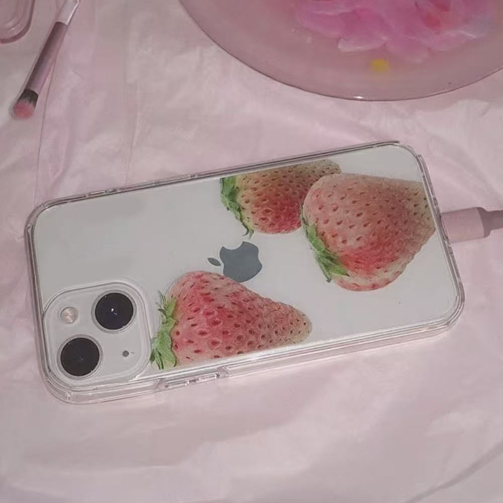 韩国ins粉草莓iPhone16promax苹果15适用11少女14软壳13保护套12新款16小众15pro全包防摔xr日韩风