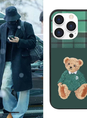 全圆佑同款绿色小熊iPhone16pro软壳12苹果15适用13手机壳11潮14保护套16软壳15plus全包13pm小众12pro