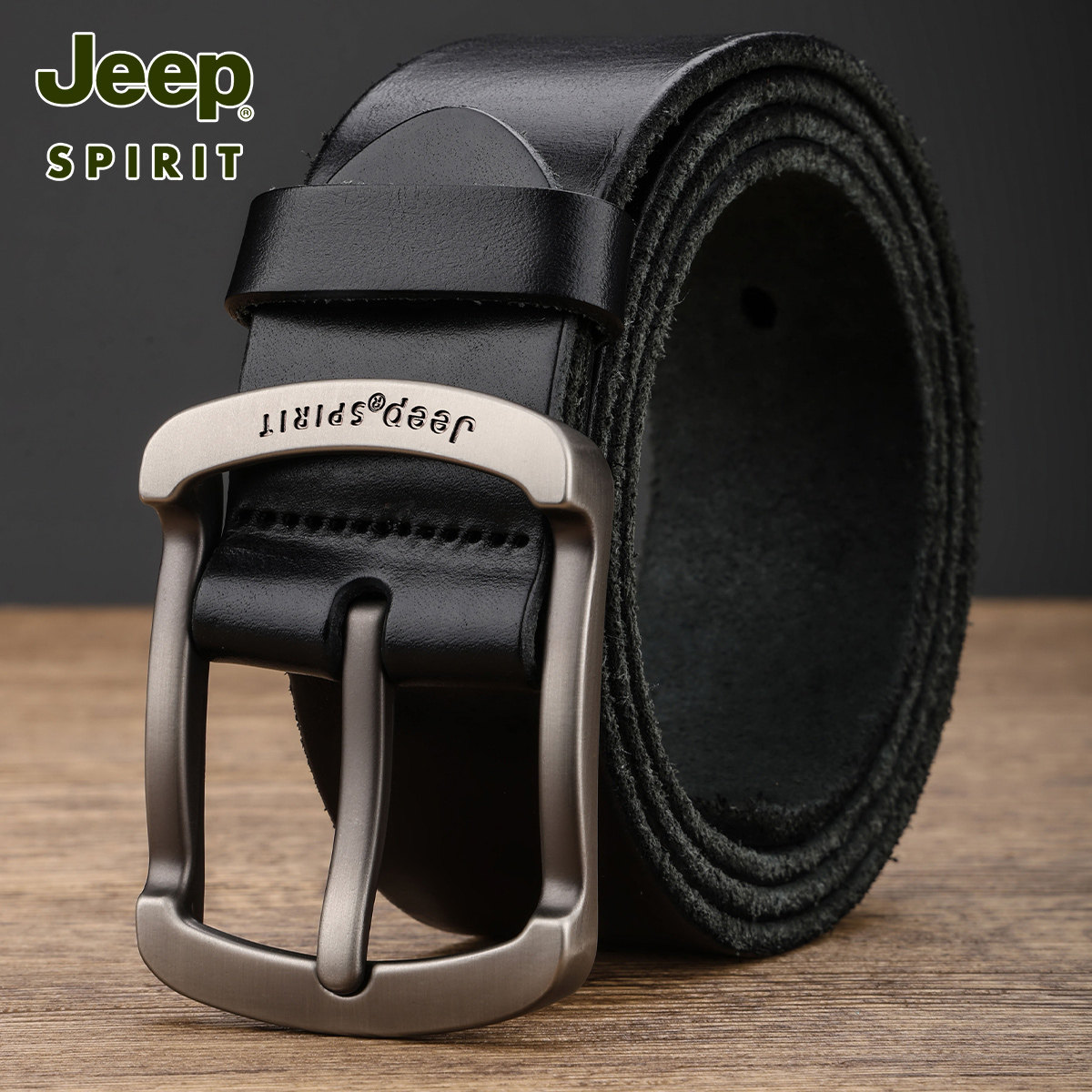JEEPSPIRIT新款男士真皮腰带