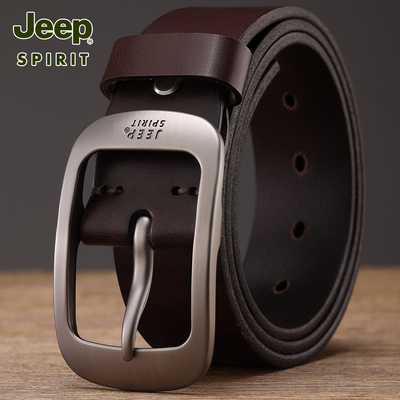JEEPSPIRIT头层纯牛皮腰带