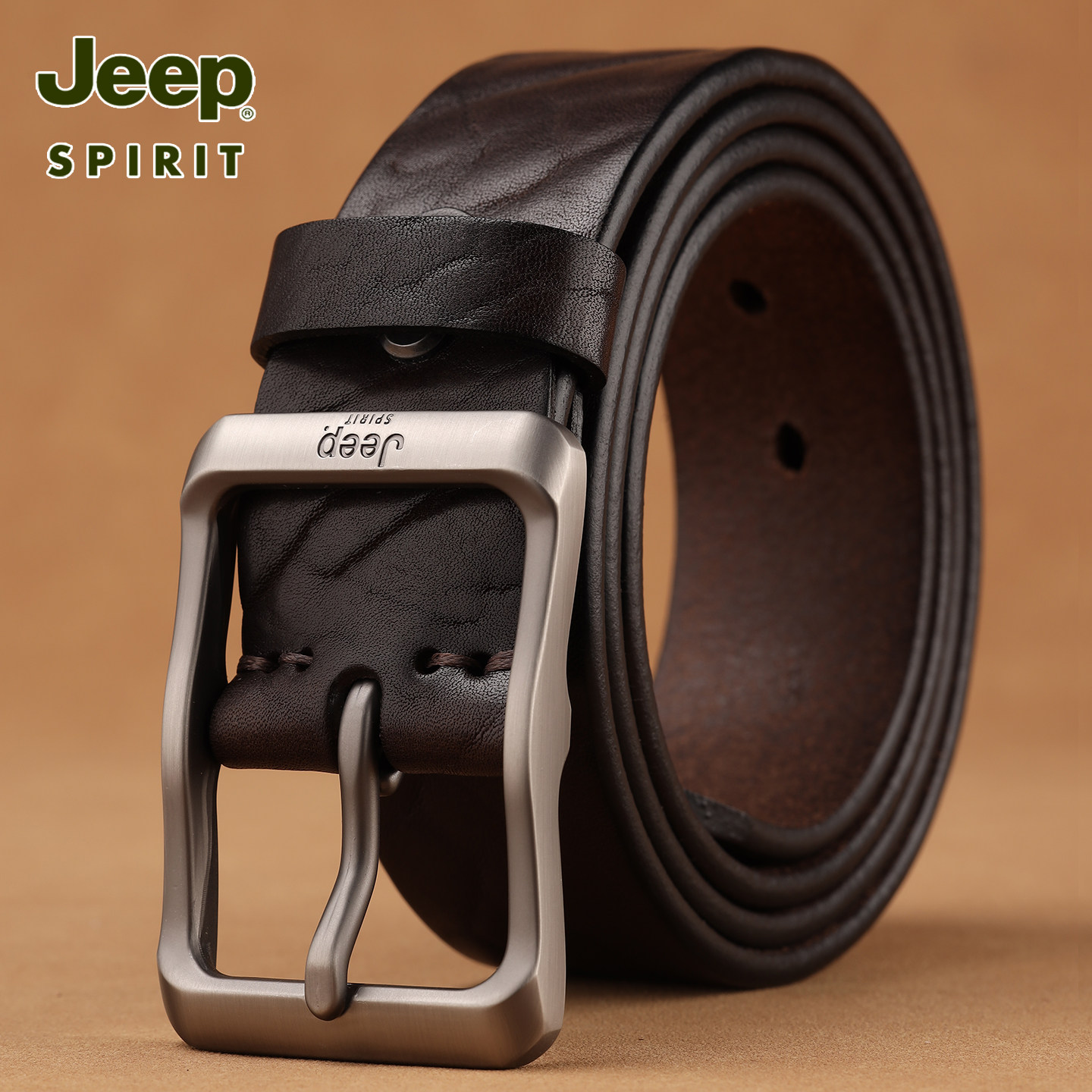 Jeep吉普男士真皮皮带野牛皮纹裤带美式复古做旧金属扣头牛皮腰带,服饰配件/皮带/帽子/围巾,腰带/皮带/腰链,淘宝优惠券,粉丝福利购,淘宝优惠卷