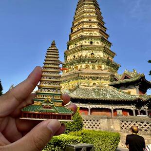 山西文创广胜寺飞虹塔冰箱贴飞虹塔金属旅游纪念品景区新