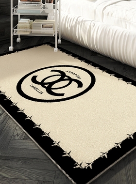 潮牌卧室地毯床边毯小香风地垫女孩房间地垫床前下高级感新款