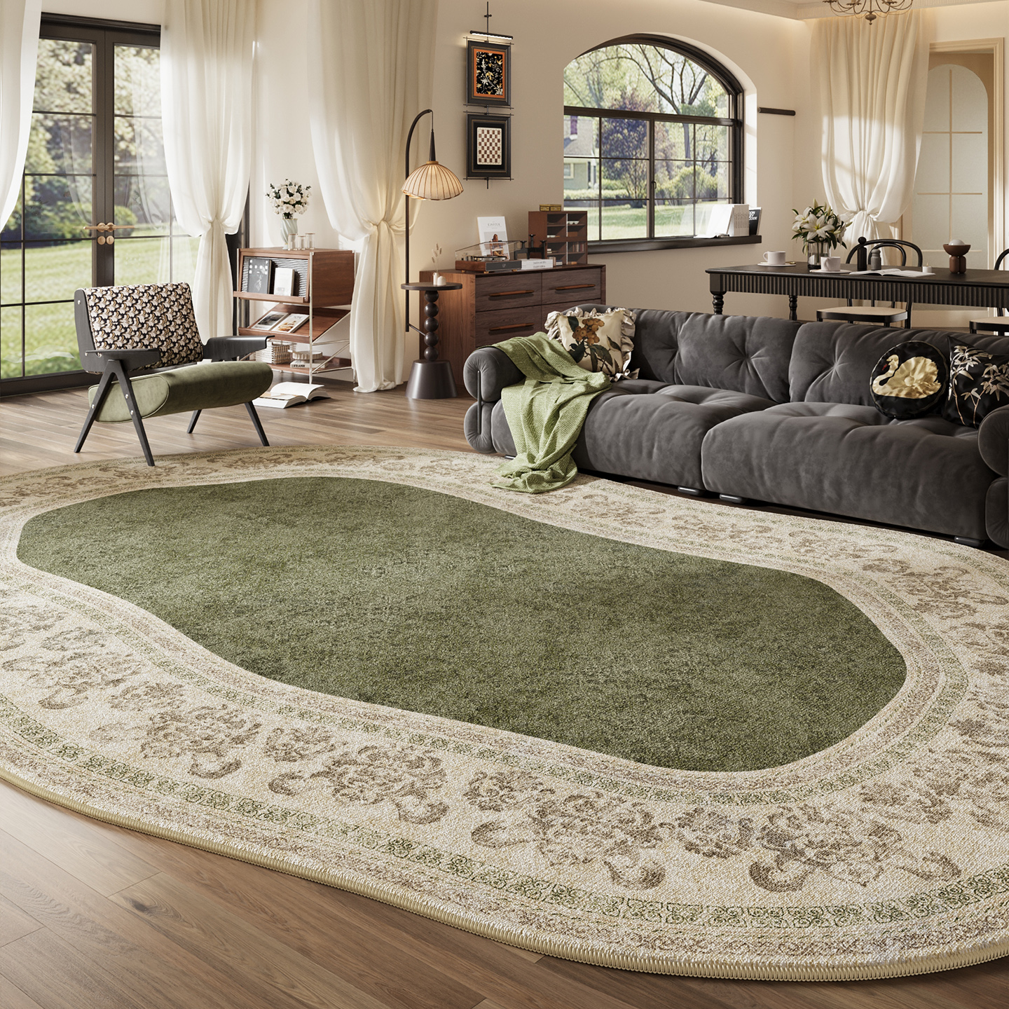 异形中古风客厅地毯波斯防水抗污