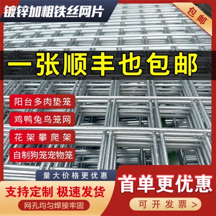 镀锌铁丝网片围栏铁网格钢丝电焊养殖网鸡鸭狗笼防蛇鼠阳台防护网