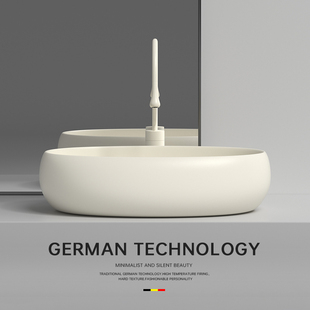 奶油风台上盆洗手盆卫生间椭圆形洗漱盆阳台小尺寸陶瓷洗面盆