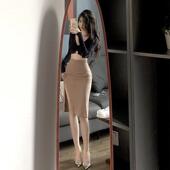 性感辣妹2025女早秋新款 纯欲御姐气质高腰开叉半身裙修身 显瘦