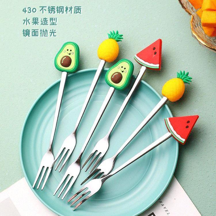 不锈钢水果叉创意简约可爱小叉子