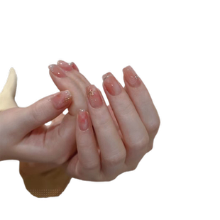 手工定制成品穿戴美甲茶纯欲日系腮红晕染显白新娘孕妇假指甲贴片