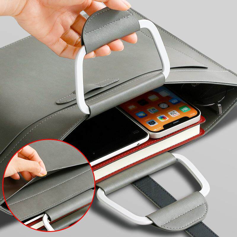 商务容量文件袋手包资料收纳电包PU皮大豪册质办脑公提收纳档案袋