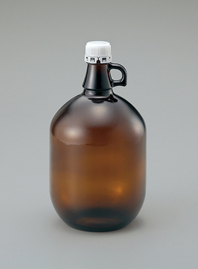 玻璃加仑瓶4L棕色溶剂色谱瓶密封试剂瓶大瓶保险盖免洗进口ASONE