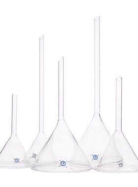 申玻高硼硅三角漏斗40/50/60/75/90mm短颈长颈耐高温锥形实验室用