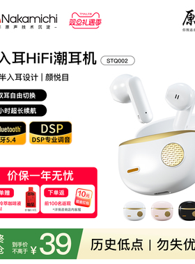 Nakamichi中道蓝牙耳机半入耳式超长续航高颜值蓝牙耳机STQ002