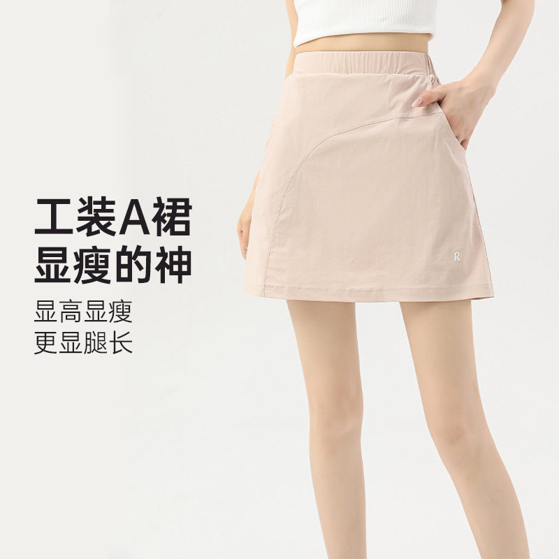 山系工装a字半身裙夏女2026新款美式短款小个子高腰裙裤运动短裙图片