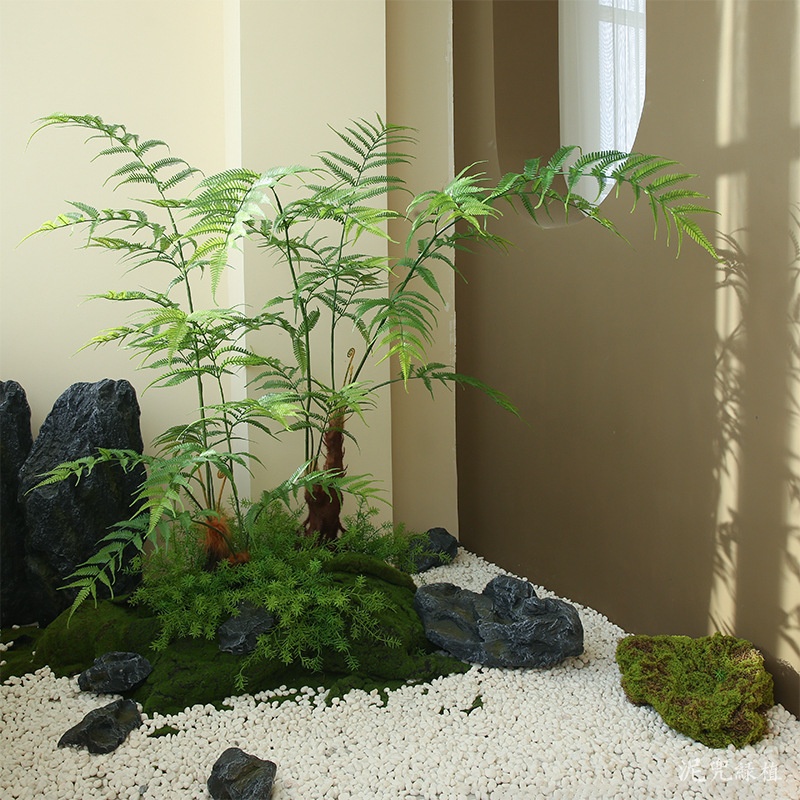 仿真绿植金星蕨楼梯角落造景假绿植金丝猴蕨室内软装大型落地装饰