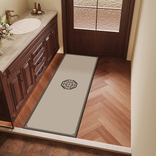 复古中古风浴室门口地垫长条形吸水速干脚垫卫生间洗漱台防滑地毯