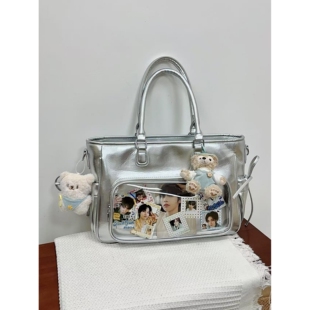 追星痛包新款演唱会暗格藏灯牌支架托特包二次元斜跨双肩包藏东西