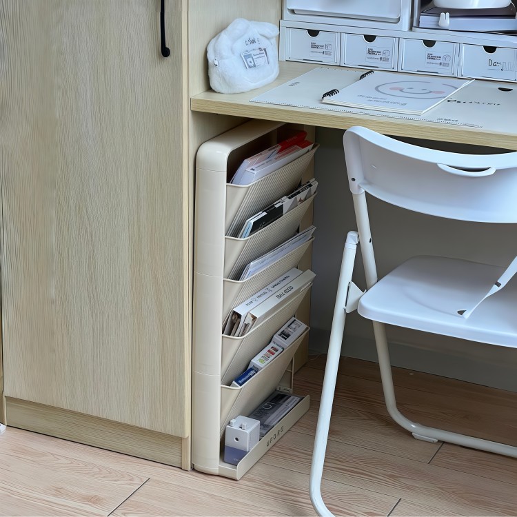 宿舍书桌脚下落地书架侧边缝隙书本收纳架教室多功能简易立书架