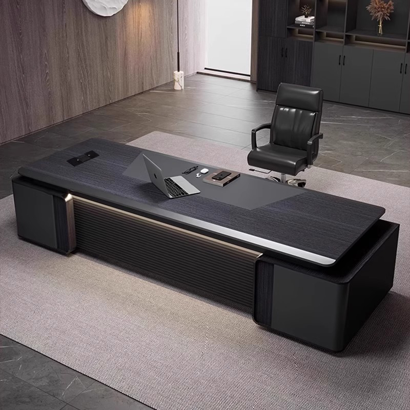 老板桌高档经理大班台办公室单桌烤漆简约轻奢总裁桌主管桌椅组合