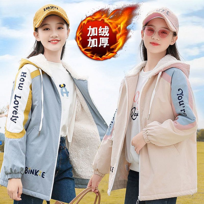初中生外套2026秋冬爆款少女棉服风衣学院风高中生加绒加厚上衣