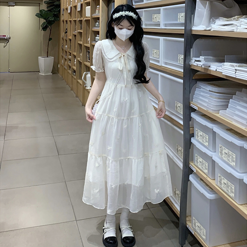初中学生连衣裙2025夏季新款少女大童高中女生仙女裙过膝长裙显瘦