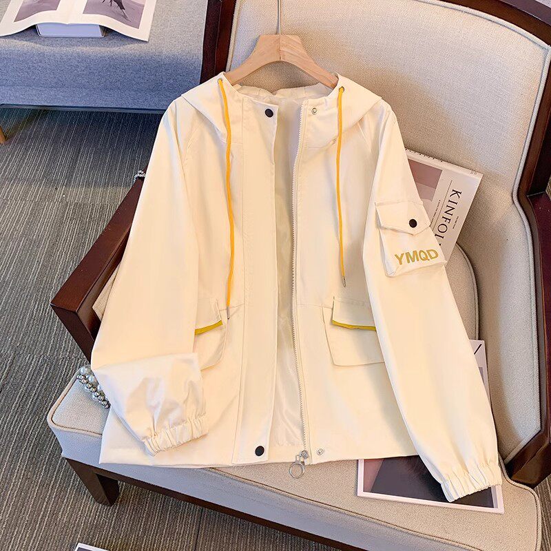 连帽工装外套女春秋2026新款休闲宽松复古美式夹克oversize冲锋衣