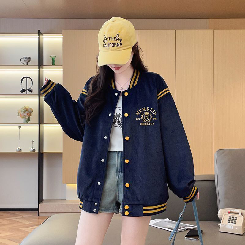 美式复古棒球服女春秋季休闲百搭2026新款初中高中学生学院风外套