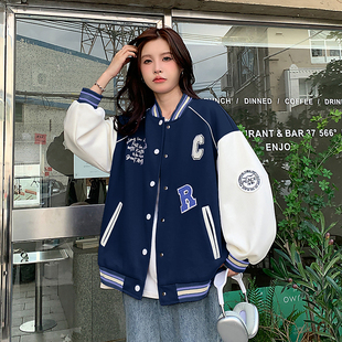 少女棒球服外套宽松春秋季新款初中学生春装大童高中女生夹克流行