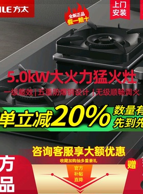 方太燃气灶家用嵌入式双灶台具大火力可调尺寸猛火灶TH29B煤气灶