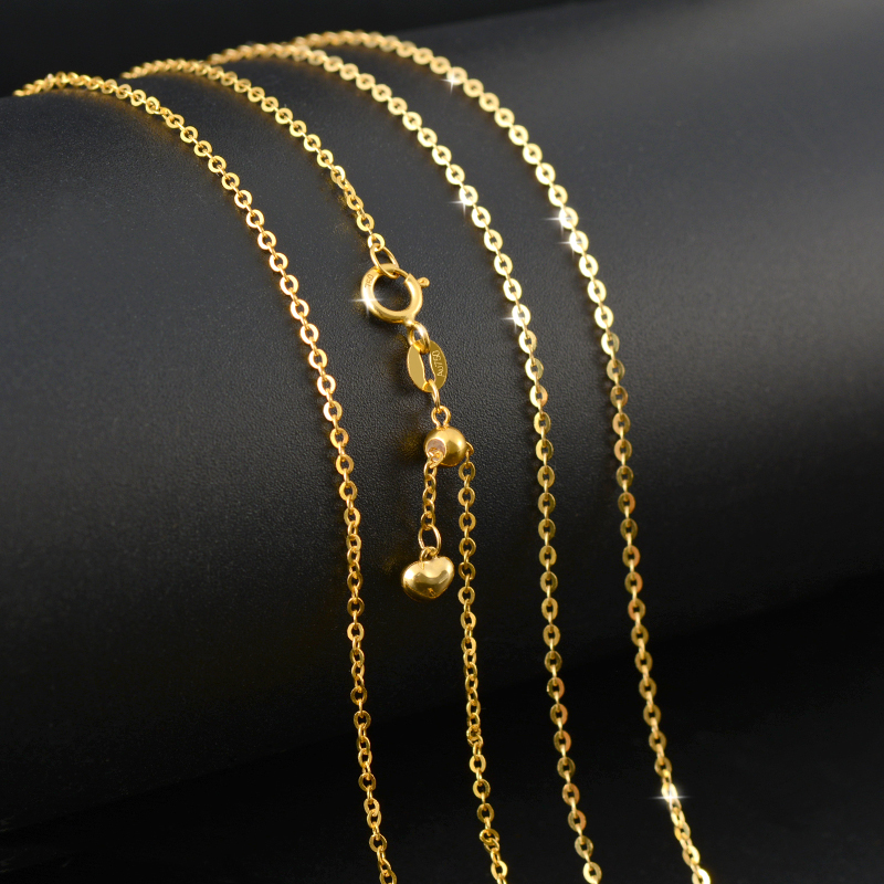 语瑶18k金O字链爱心可调节锁骨链