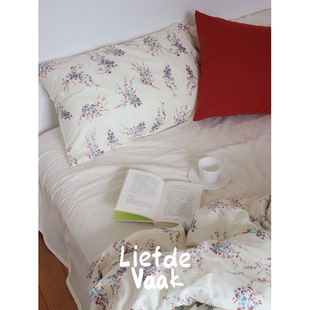 频繁热爱【禾岛尤雾】复古印花40支全棉四件套法式柔软被套床单