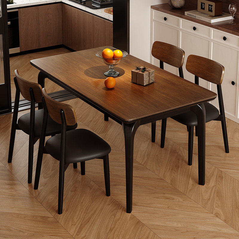 政府补贴岩板餐桌椅组合简约现代家用小户型中古风长方形轻奢桌子