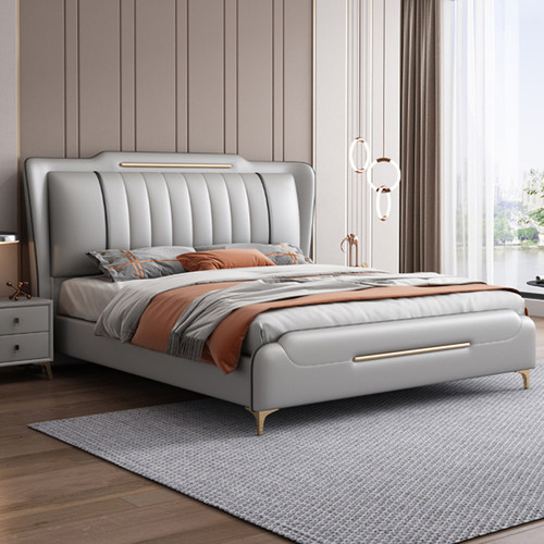 晨巢实木软包意奢极简床