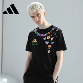 新款 潮流设计师定制款 半袖 ADIDAS阿迪达斯速干t恤夏季 运动短袖 女